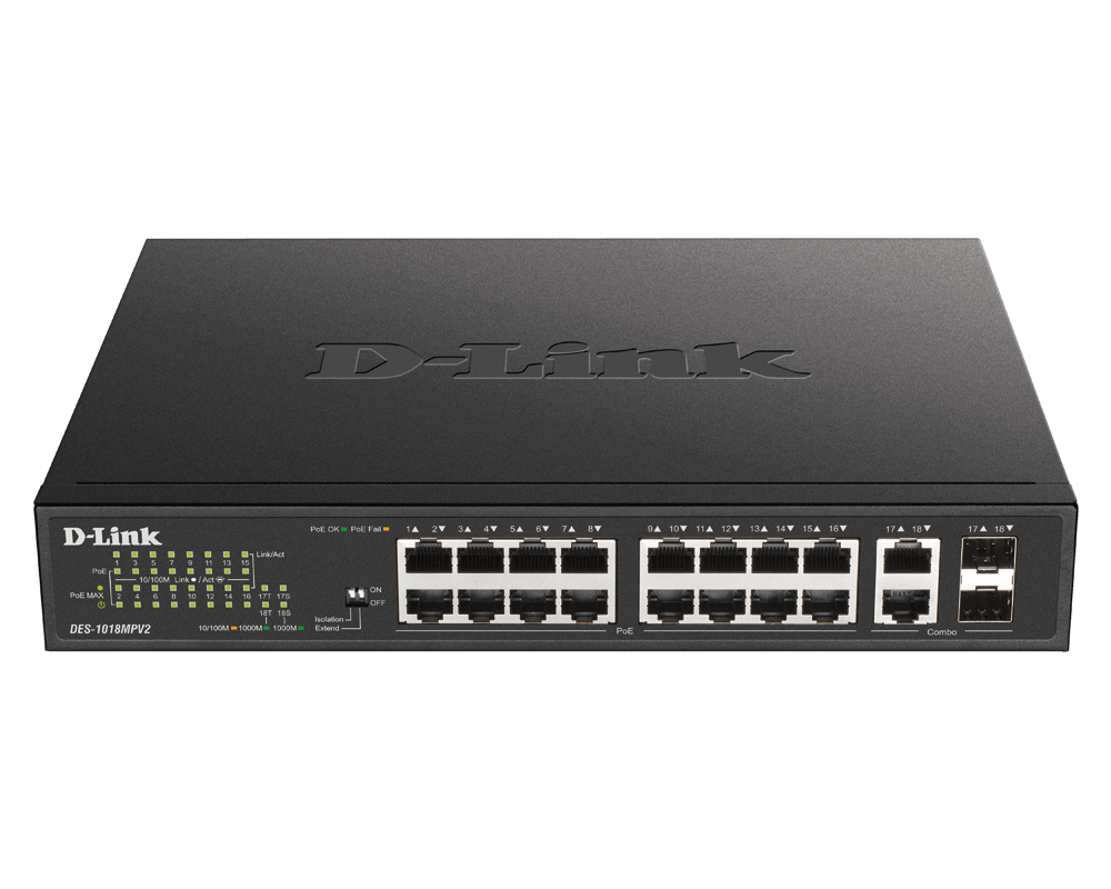 D-Link DES-1018MPV2 Ethernet Switch — Product reference image