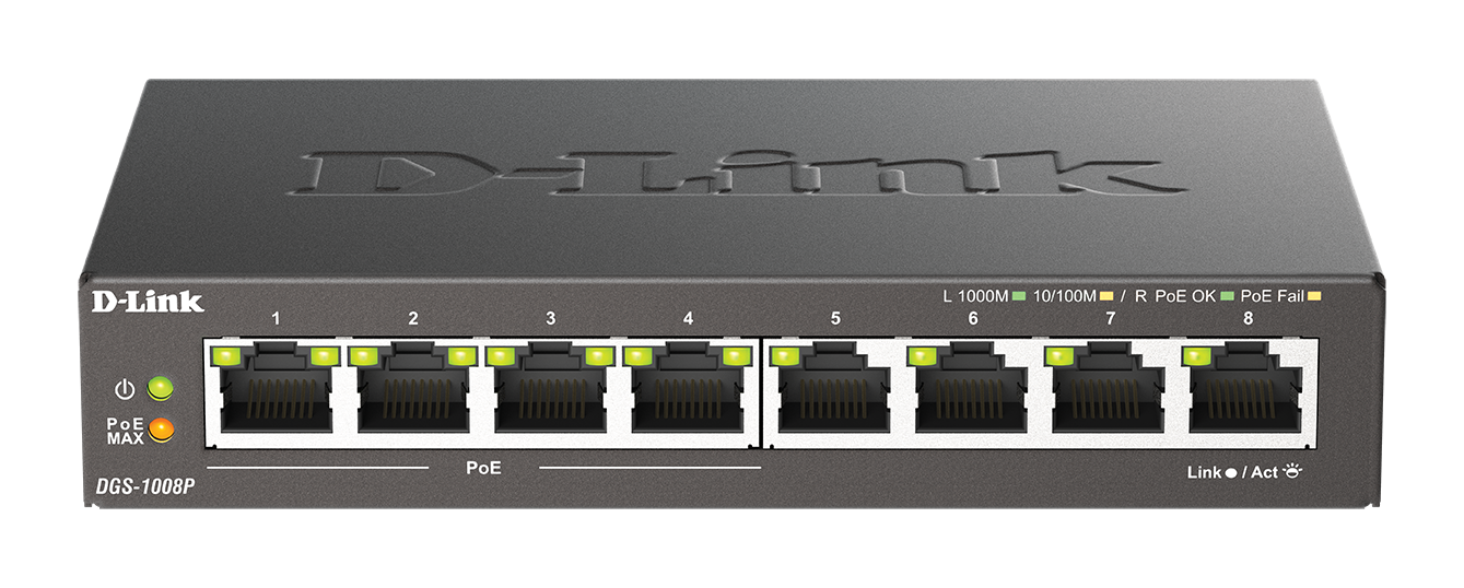 D-Link DGS-1008P Ethernet Switch — Product reference image