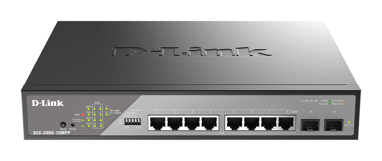 D-Link DSS-200G-10MPP Ethernet Switch — Product reference image