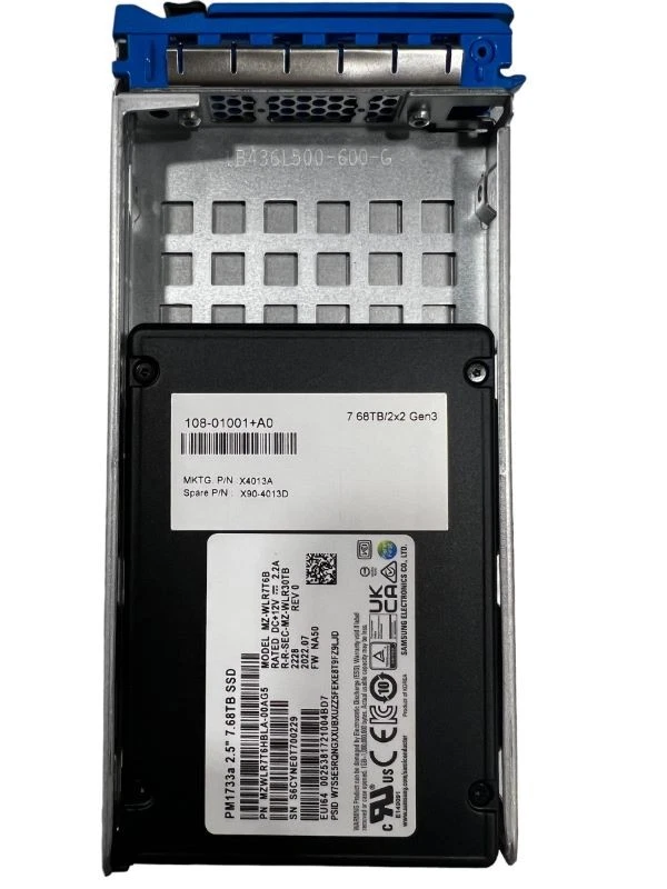 Original X4013A photo showing blue carrier and readable NetApp label