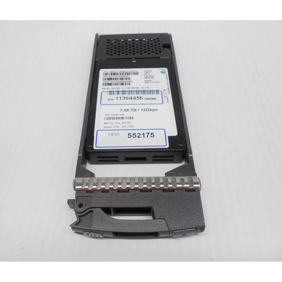 NetApp X319A 7.68TB SAS SSD with original carrier and label