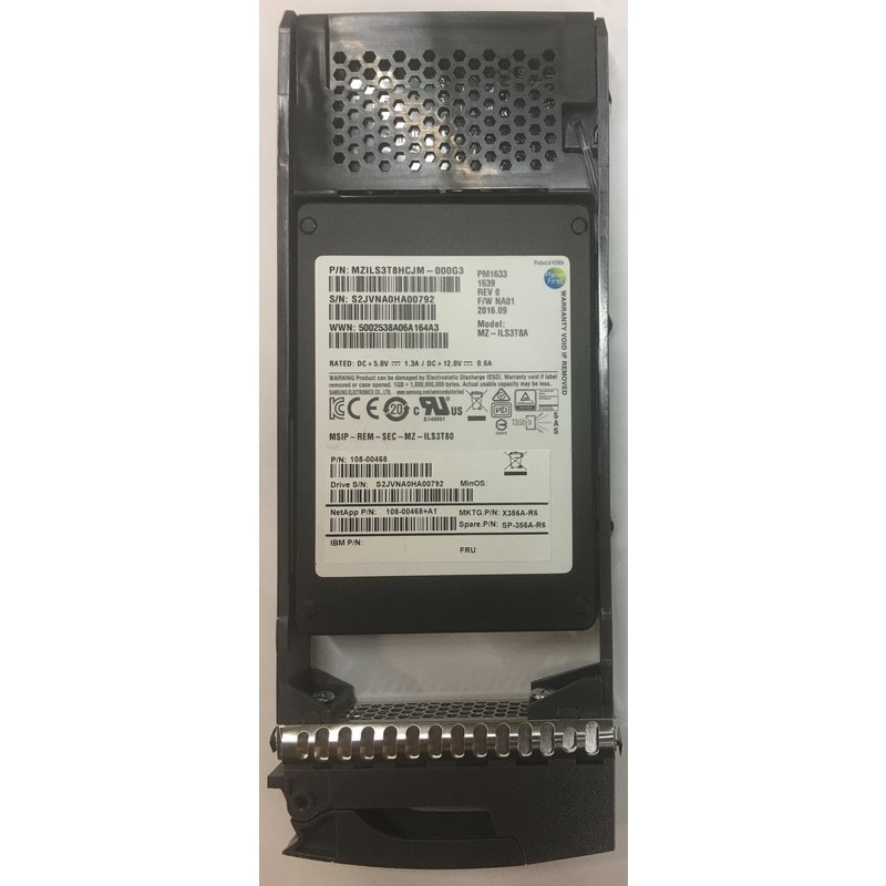 NetApp X356A-R6 3.84TB SAS SSD with original carrier and label