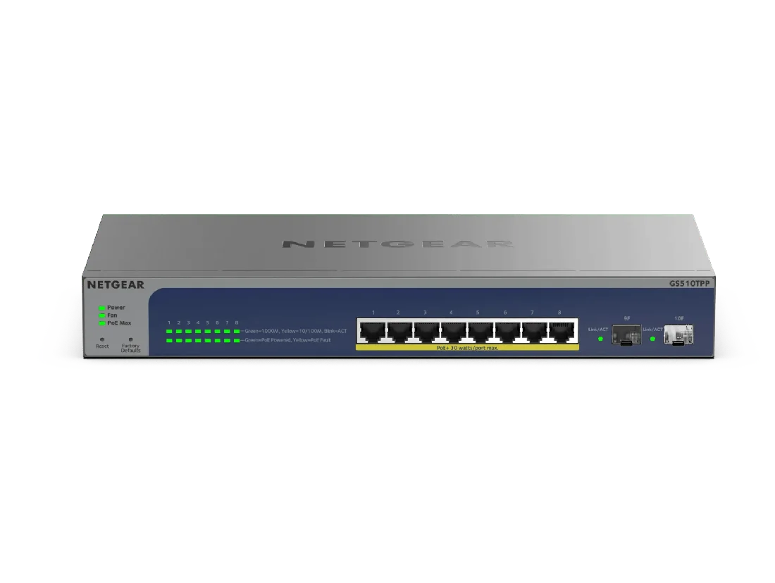 NETGEAR GS510TPP — GS510TPP-100NAS — product illustration