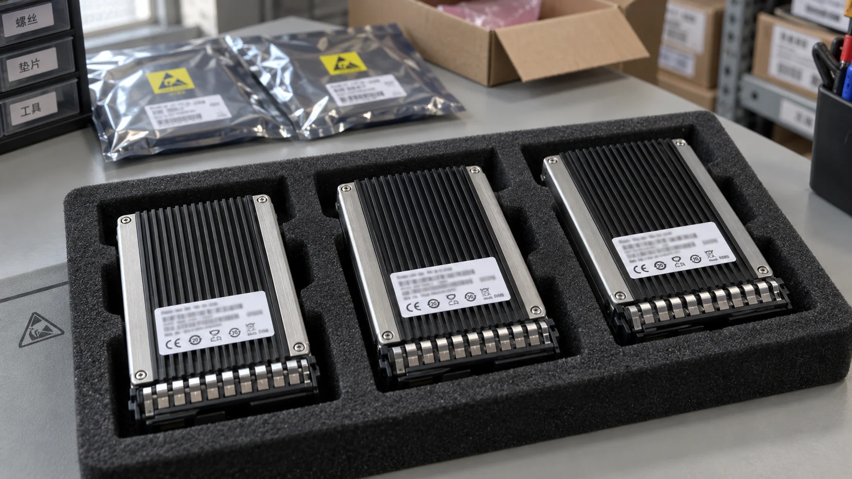 SSDs & hard drives — illustrative component photograph