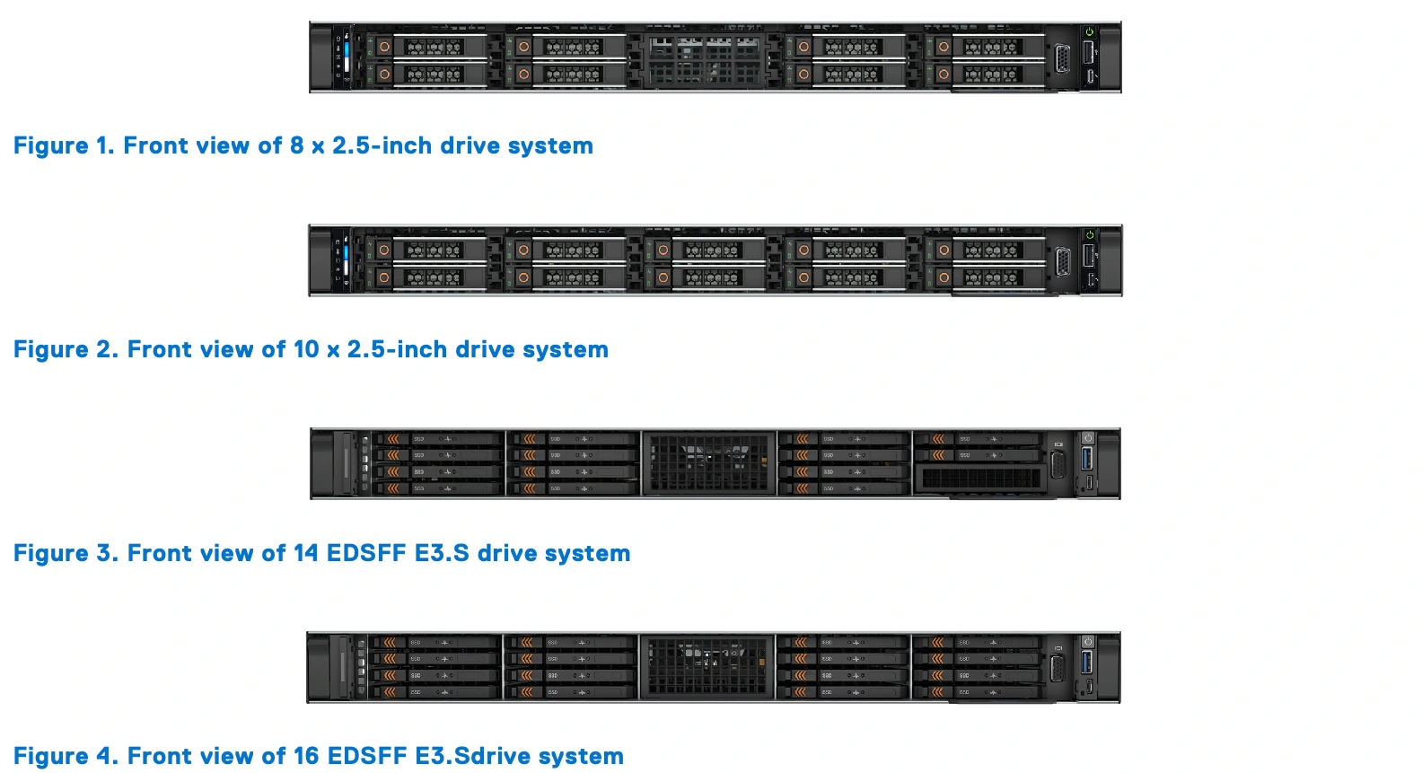 Dell PowerEdge R660 — Front · 2.5-inch and EDSFF variants