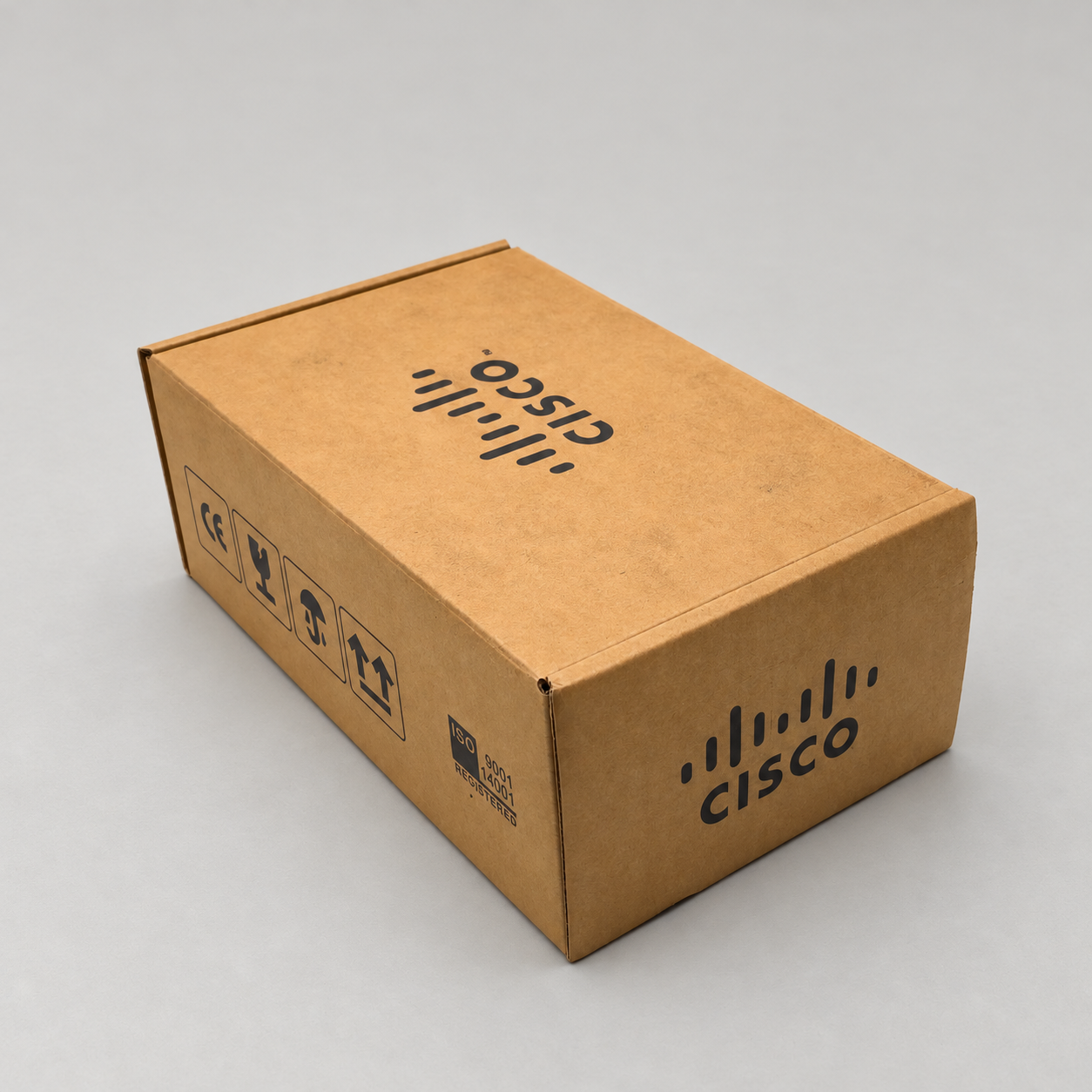 Cisco GLC-SX-MMD original carton — illustrative background edit