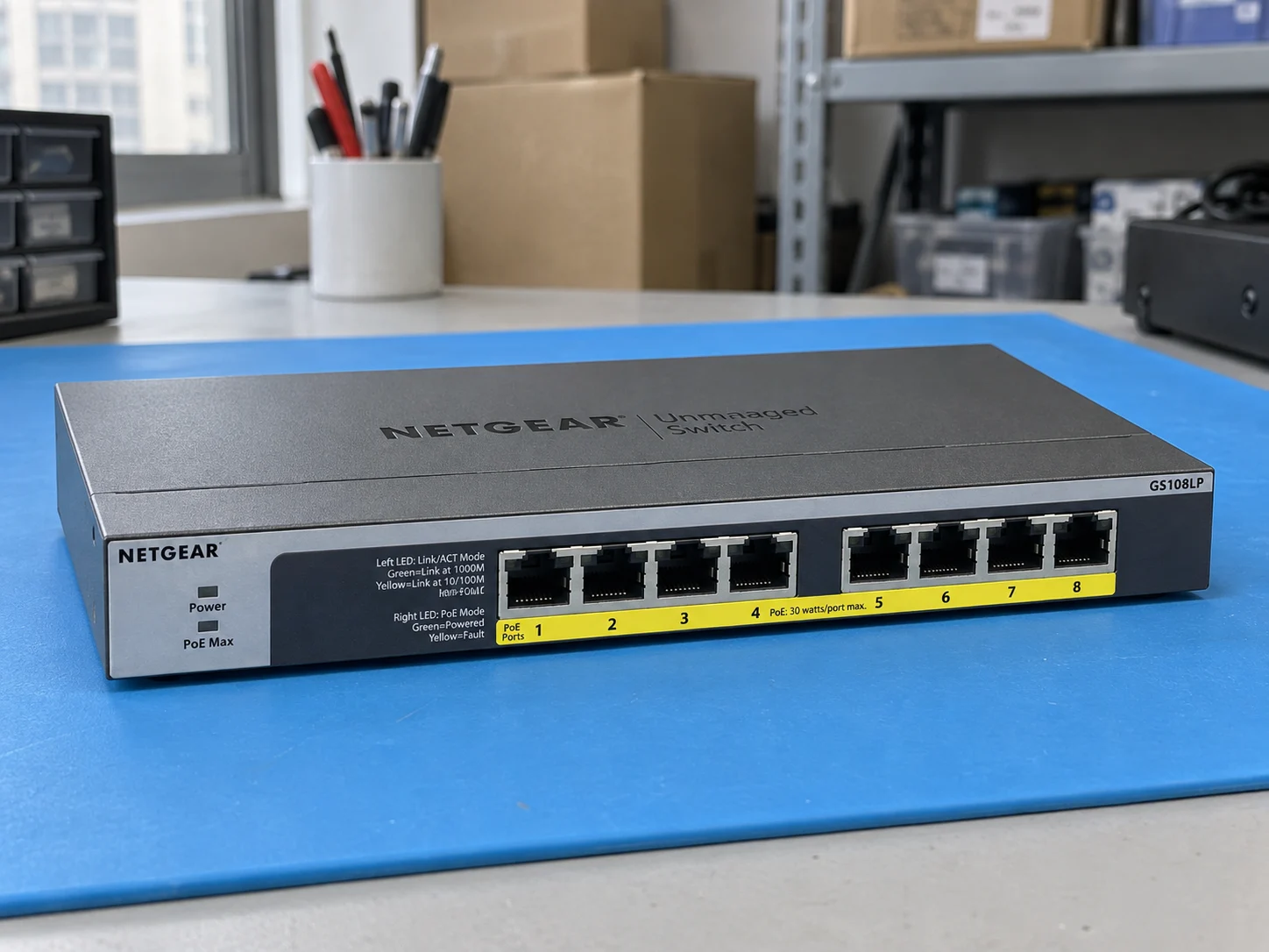 NETGEAR GS108LP — GS108LP-100NAS — Illustrative product photography