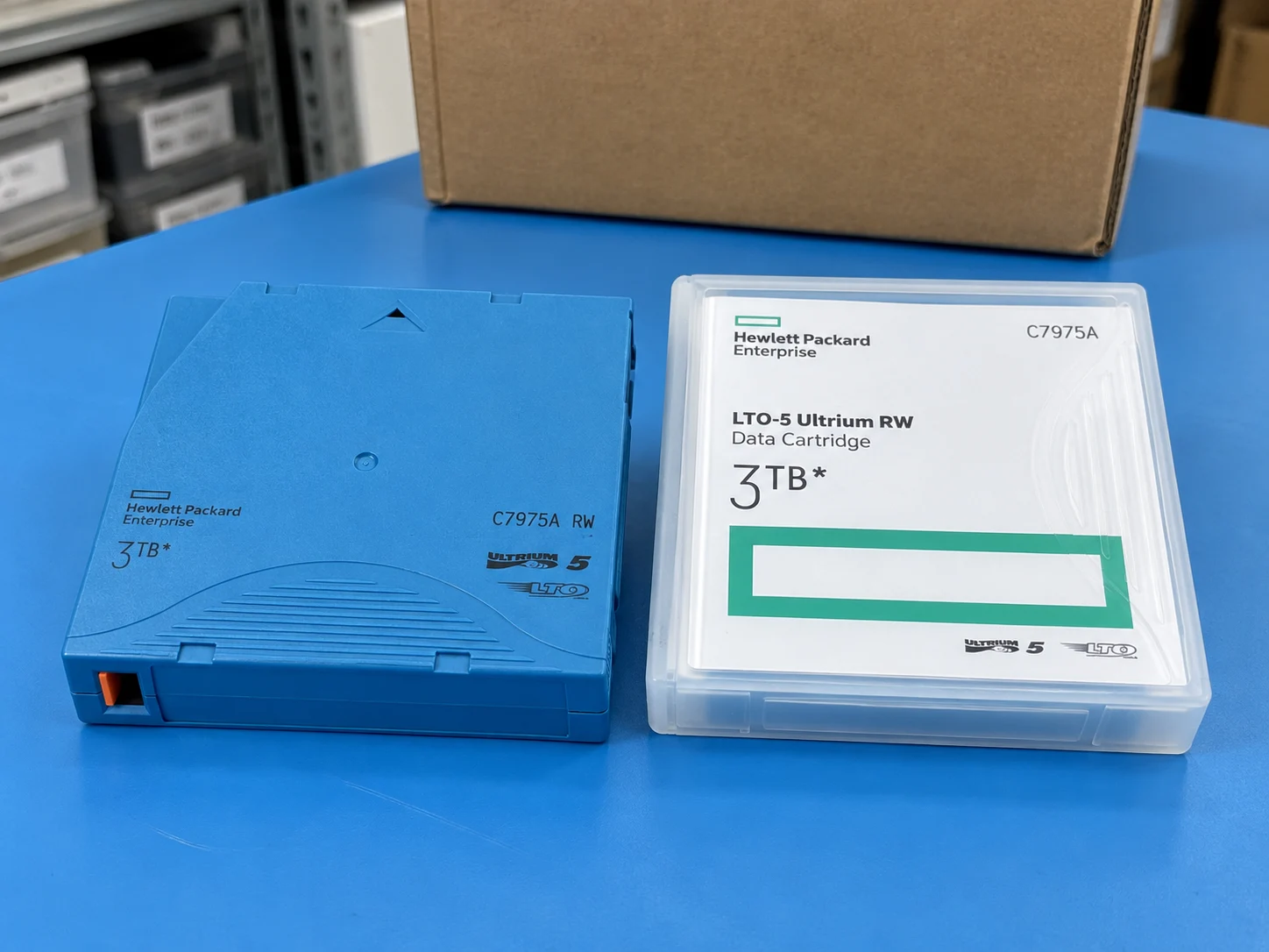 HPE LTO-5 Ultrium 3TB RW Data Cartridge (C7975A) — Illustrative product photography