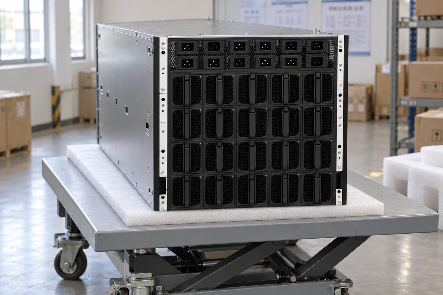 NVIDIA DGX B300 AC power variant rear view — generated illustration