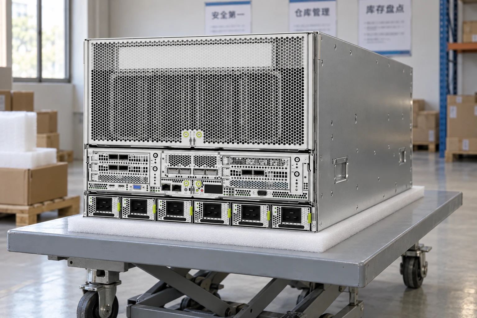 NVIDIA DGX H200 rear view — generated illustration