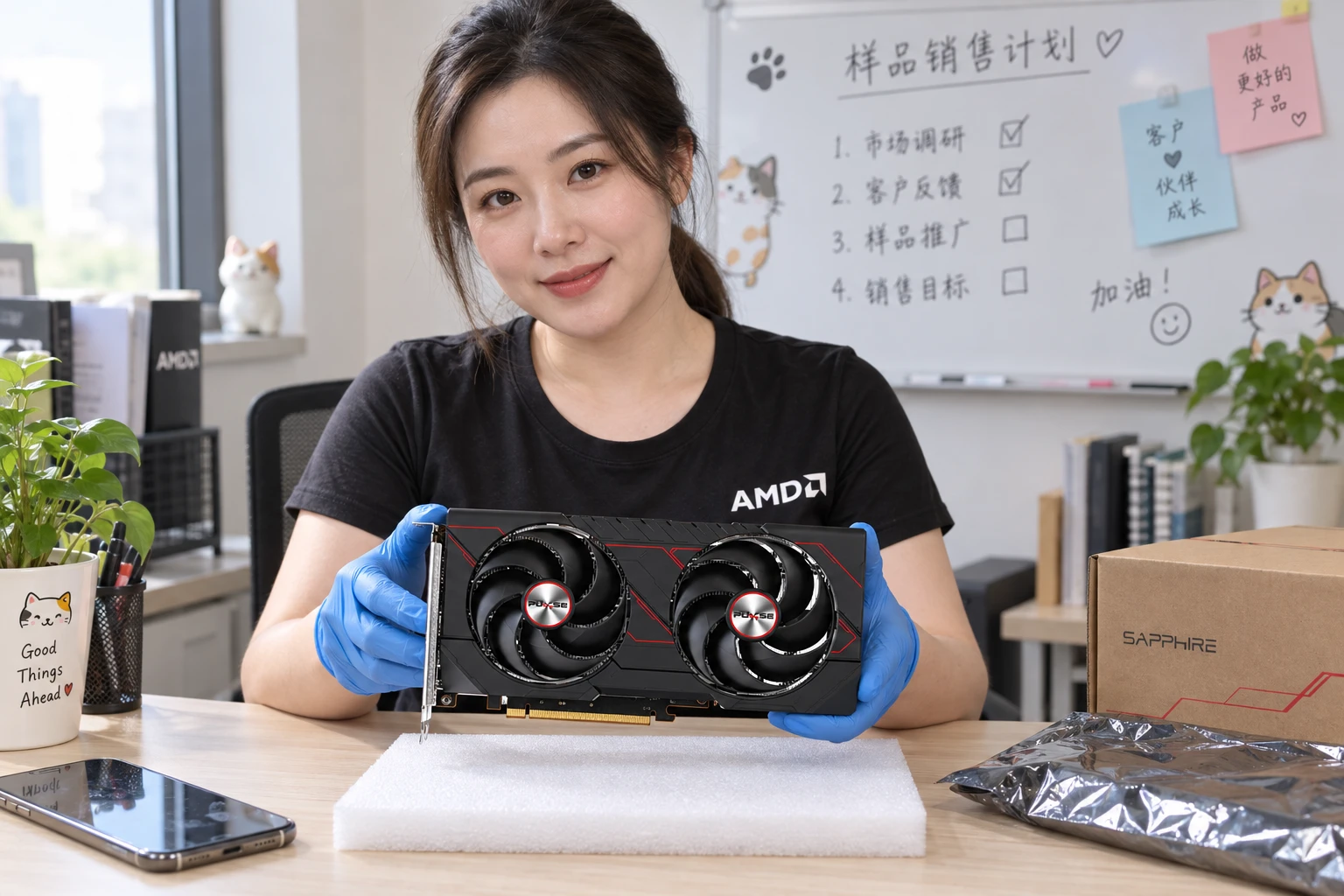 SAPPHIRE PULSE AMD Radeon RX 9060 XT OC 8GB GPU — product illustration