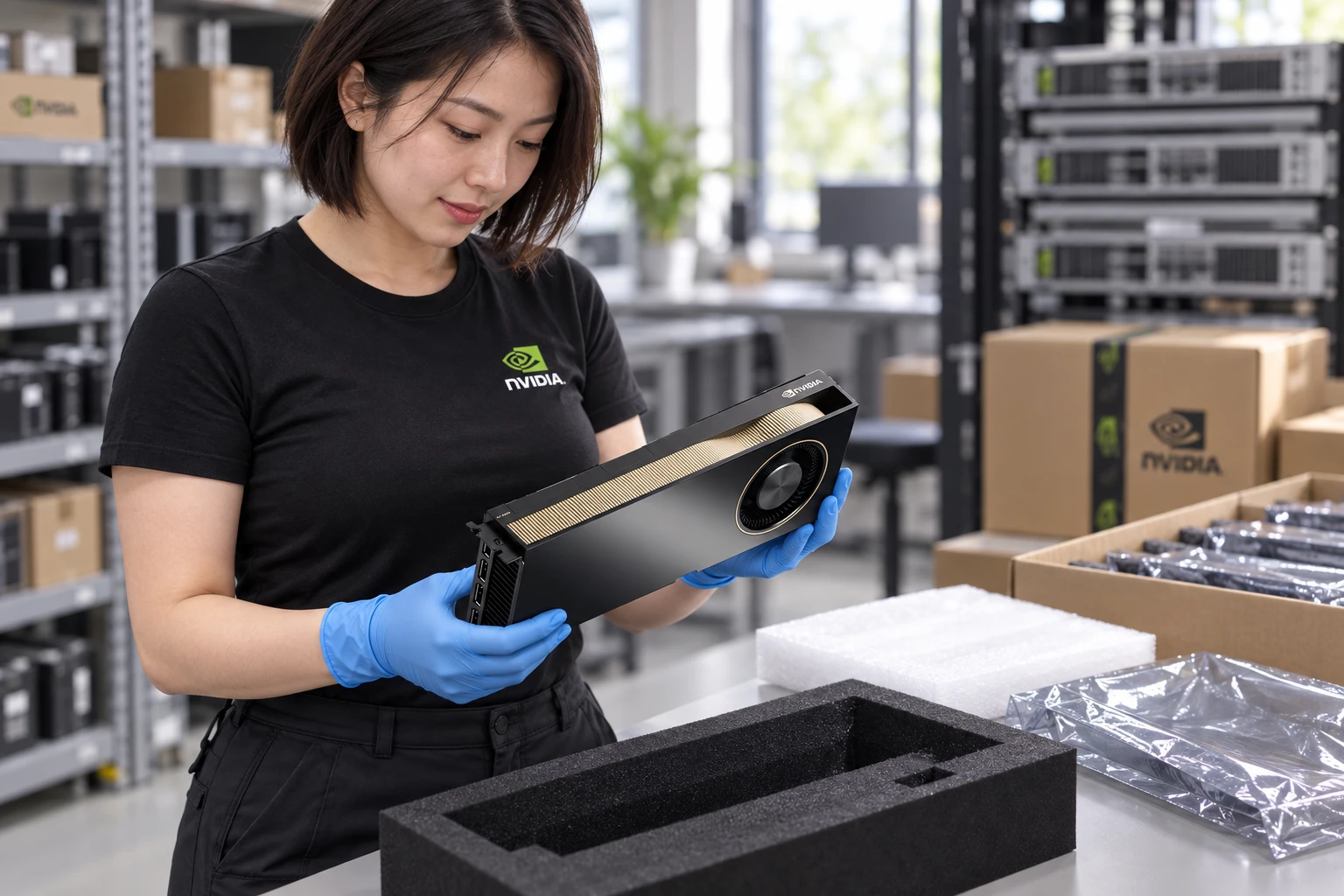 RTX A6000 illustrative warehouse handling