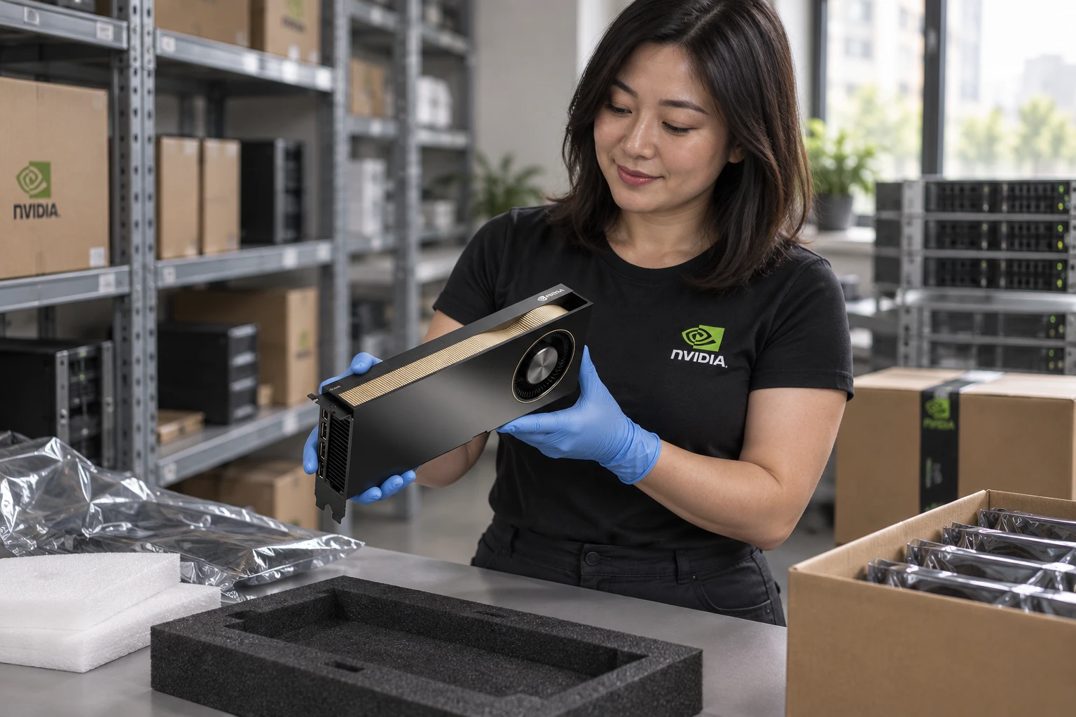 RTX A6000 illustrative warehouse handling