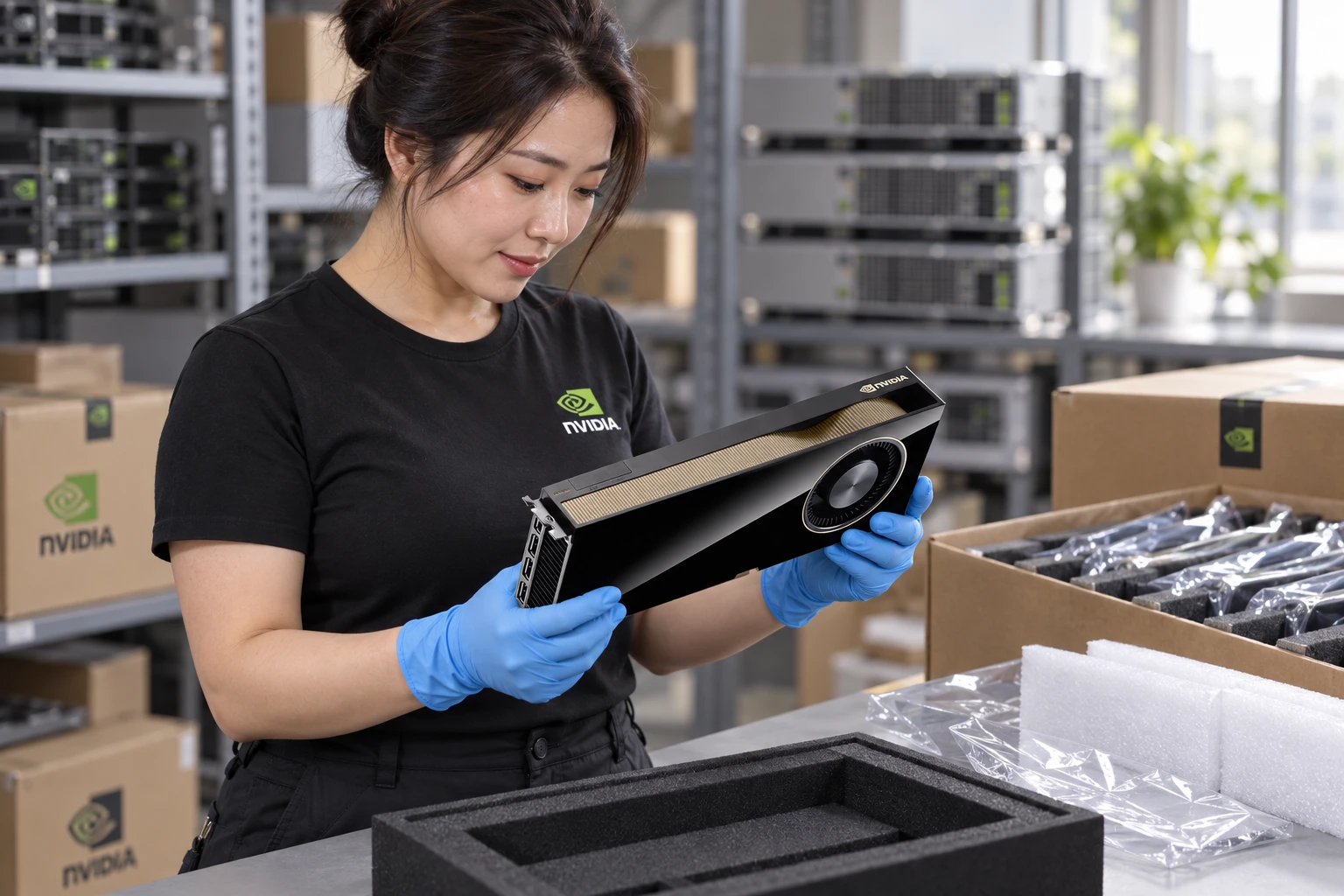 RTX 6000 Ada illustrative warehouse handling