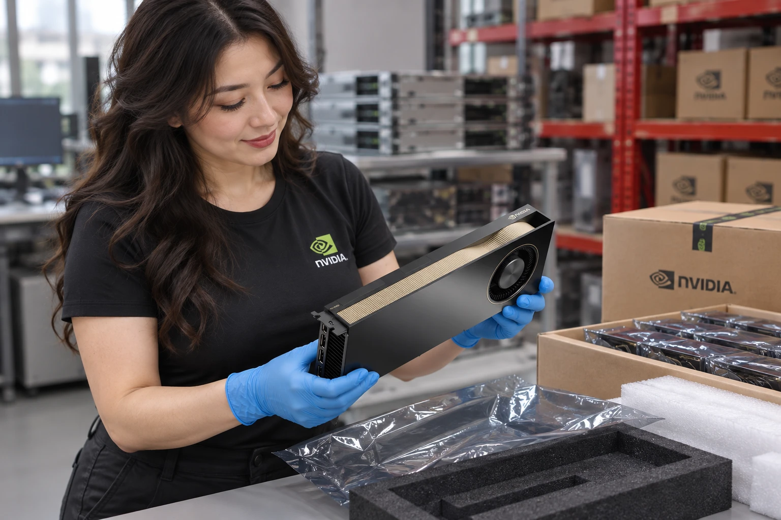 RTX A6000 illustrative warehouse handling