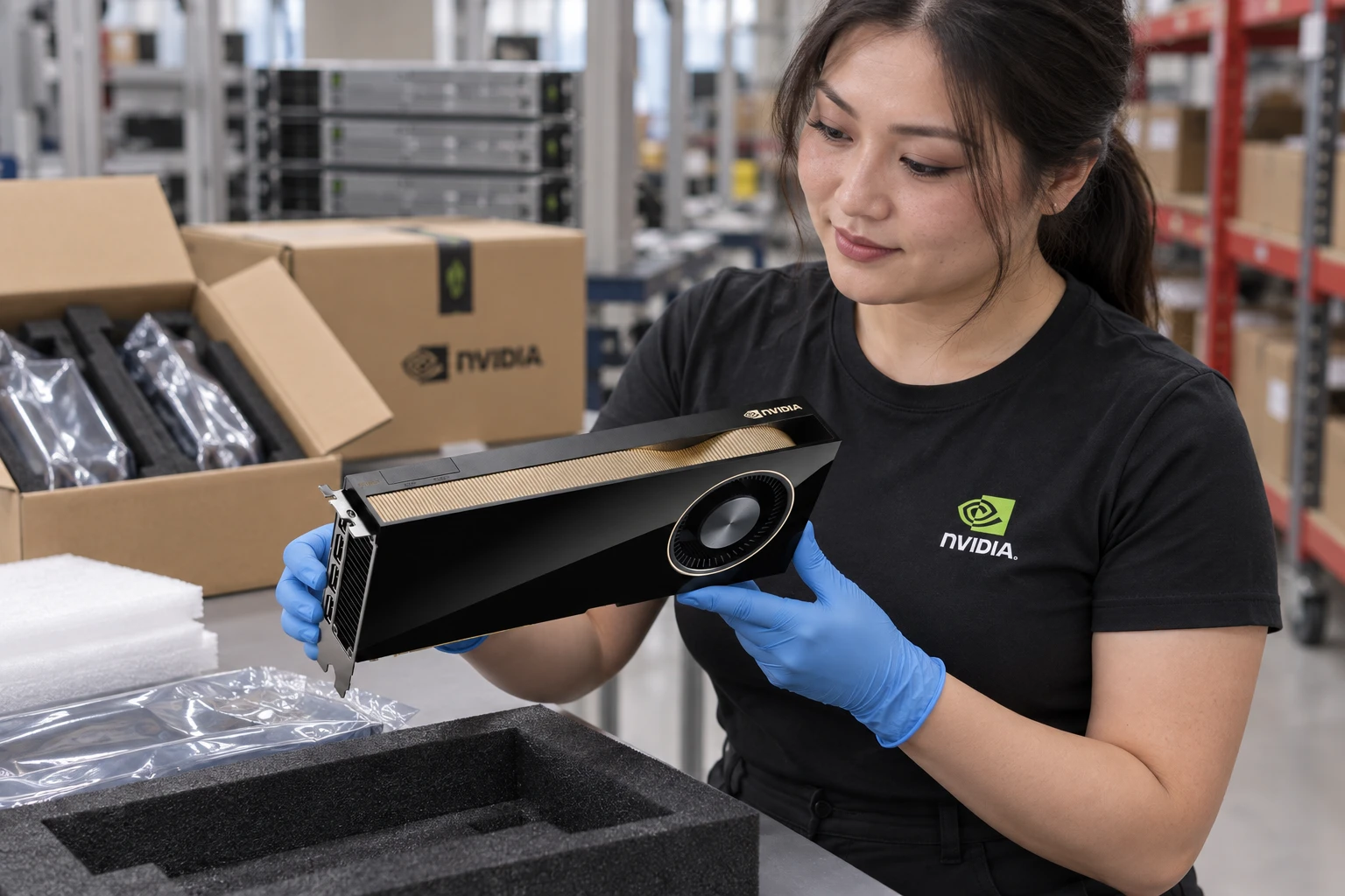 RTX 6000 Ada illustrative warehouse handling