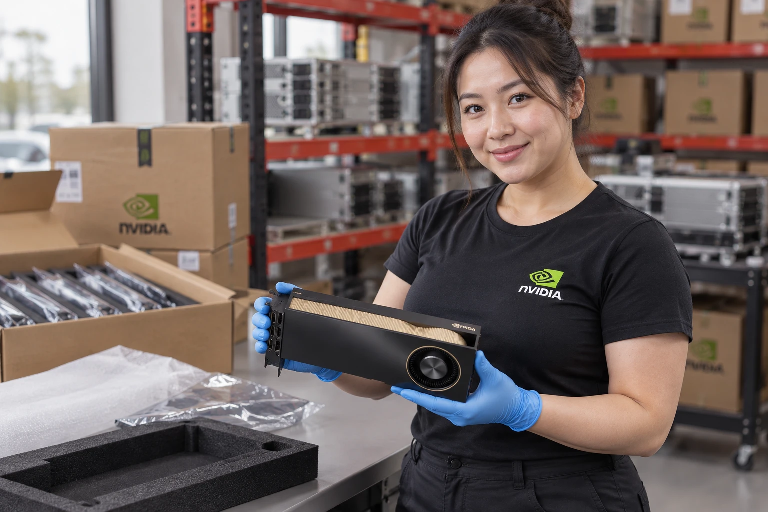 RTX A6000 illustrative warehouse handling