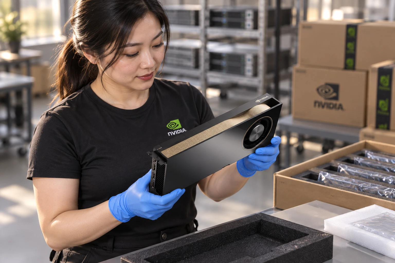 RTX A6000 illustrative warehouse handling