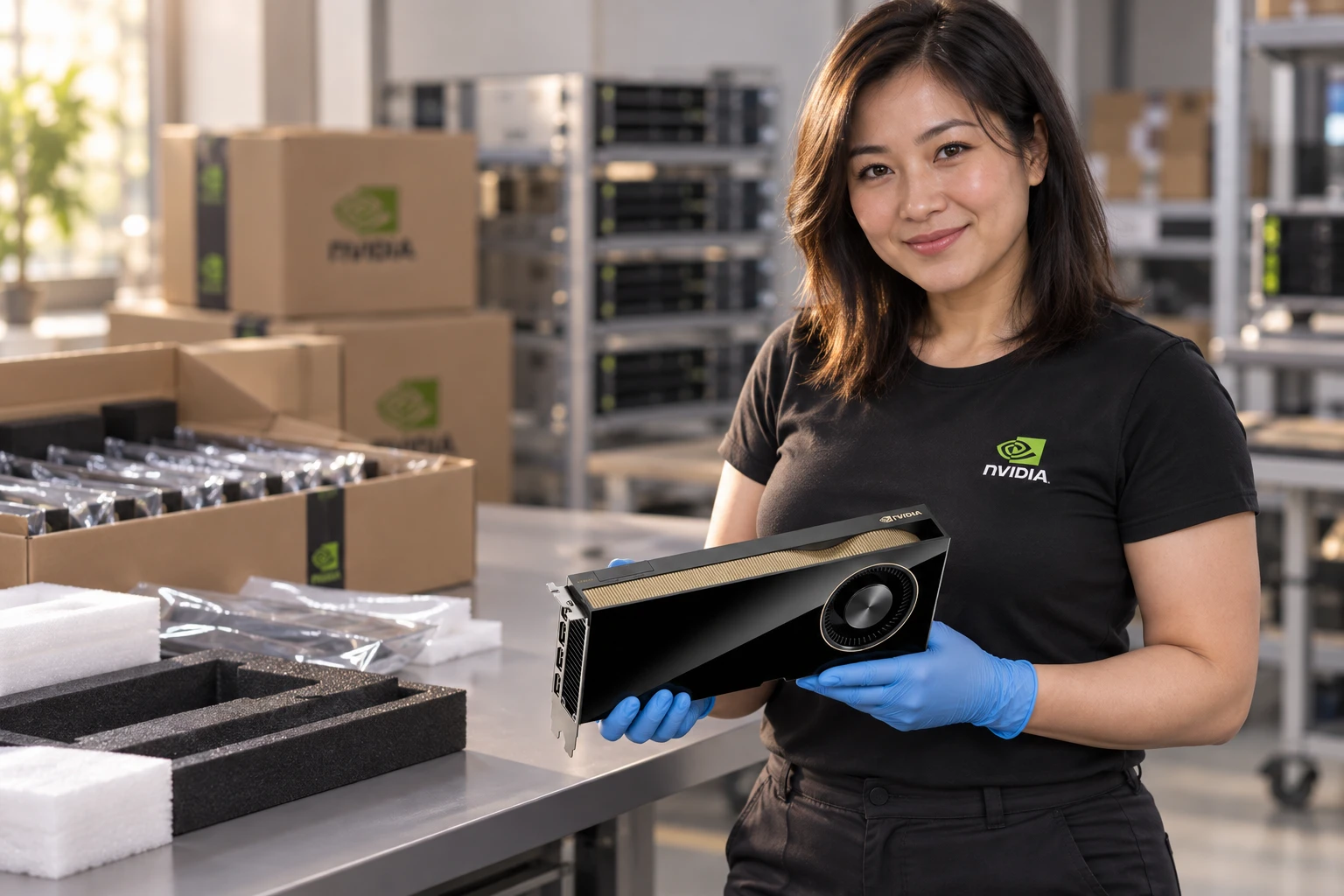 RTX 6000 Ada illustrative warehouse handling