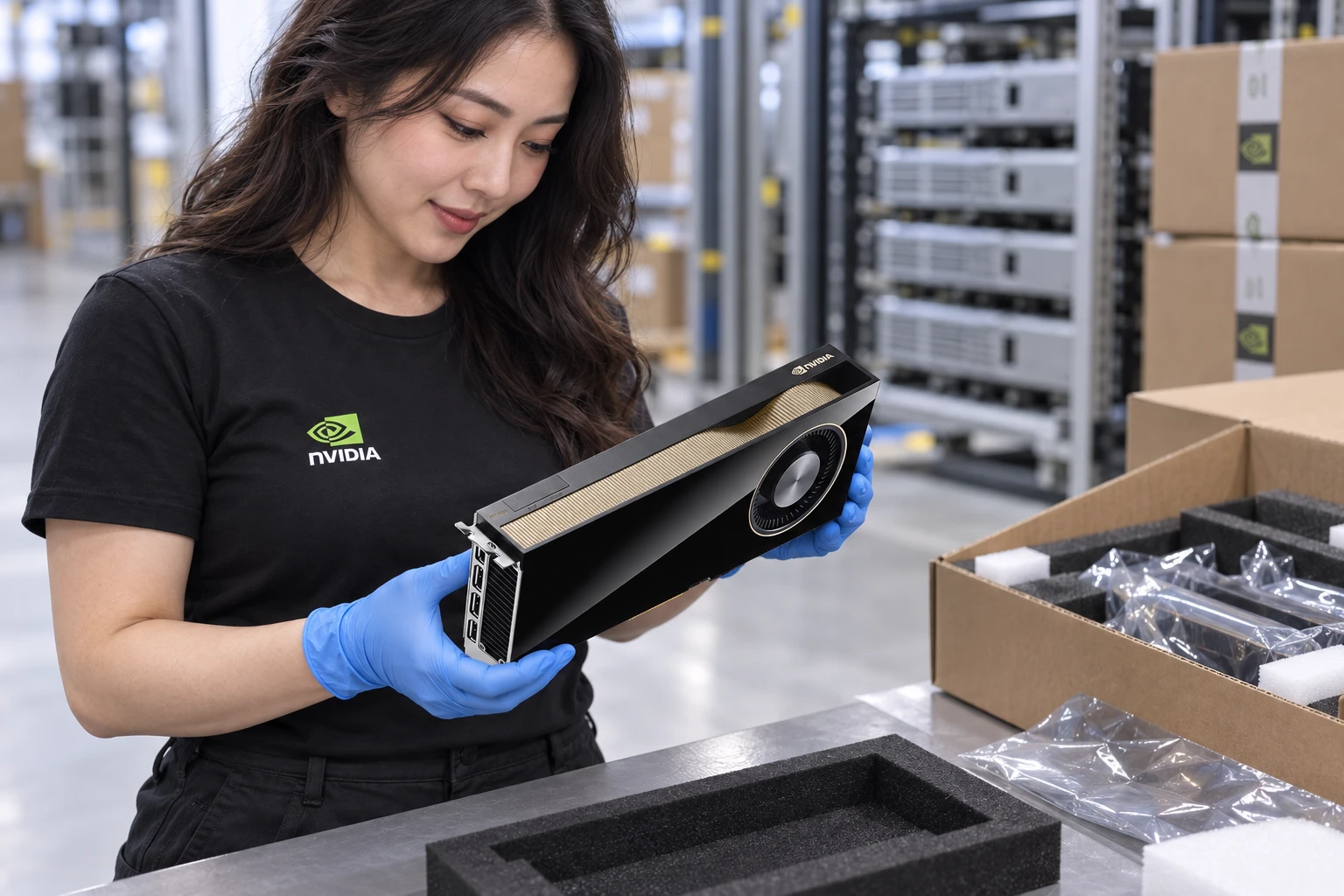 RTX 6000 Ada illustrative warehouse handling