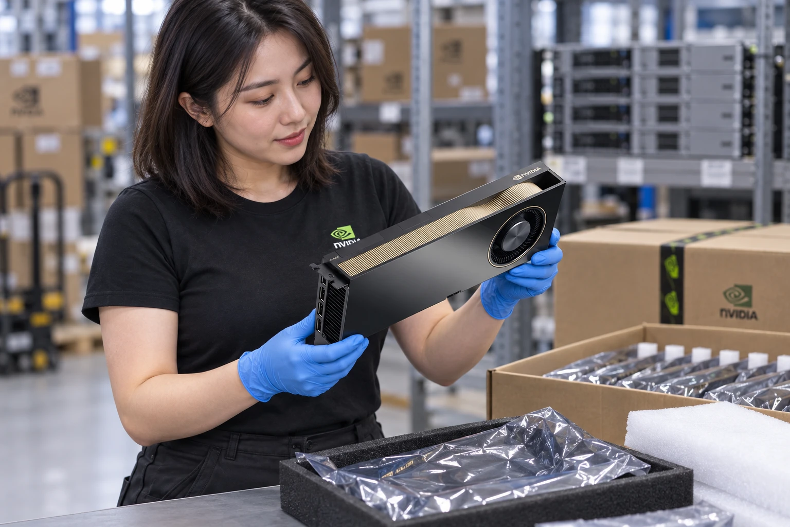 RTX A6000 illustrative warehouse handling