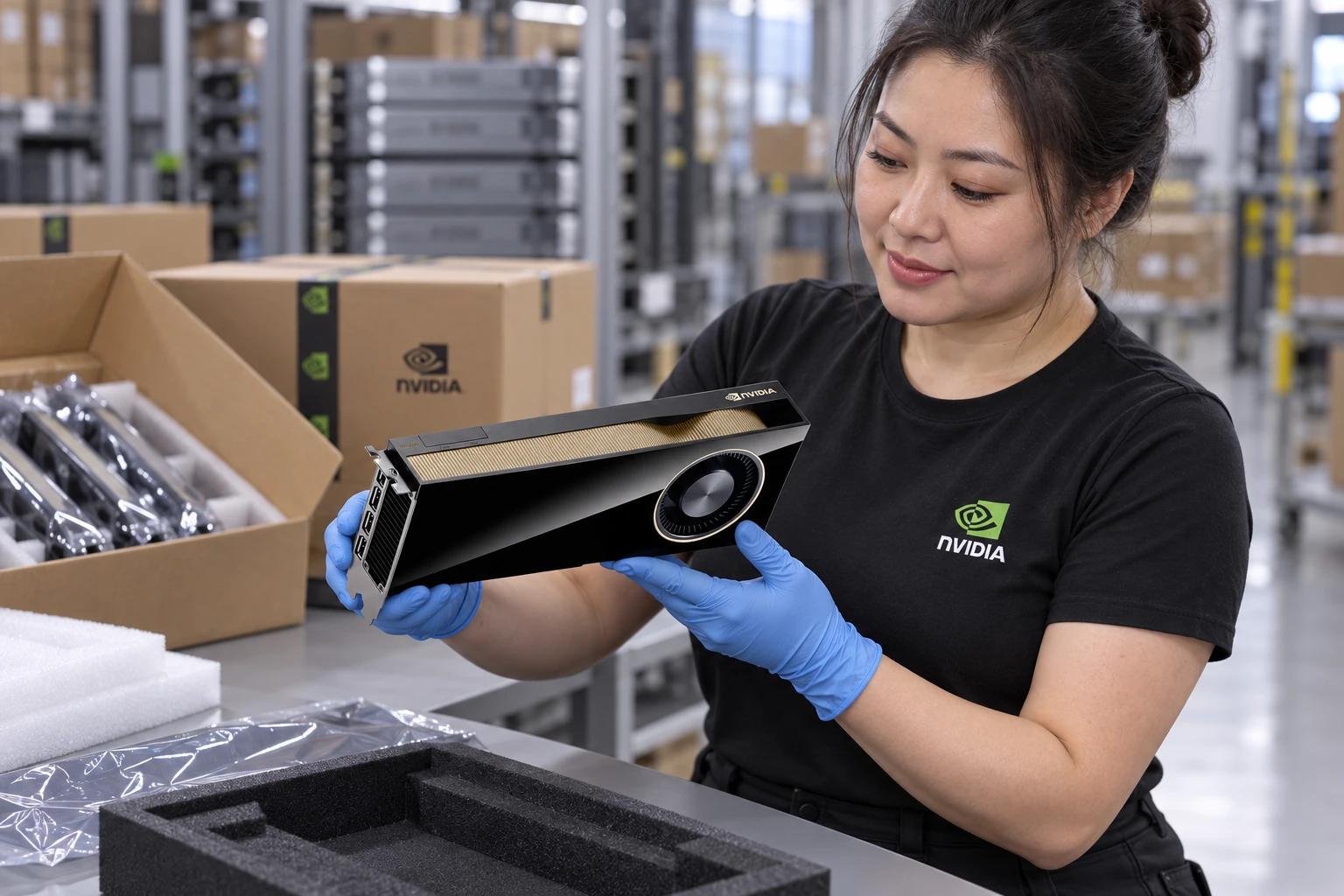 RTX 6000 Ada illustrative warehouse handling