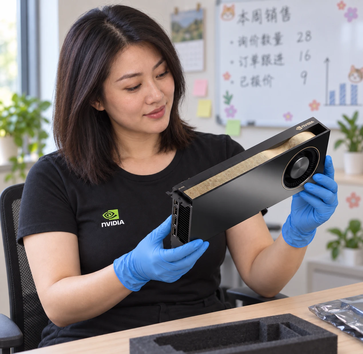 RTX A6000 illustrative seated GPU inspection