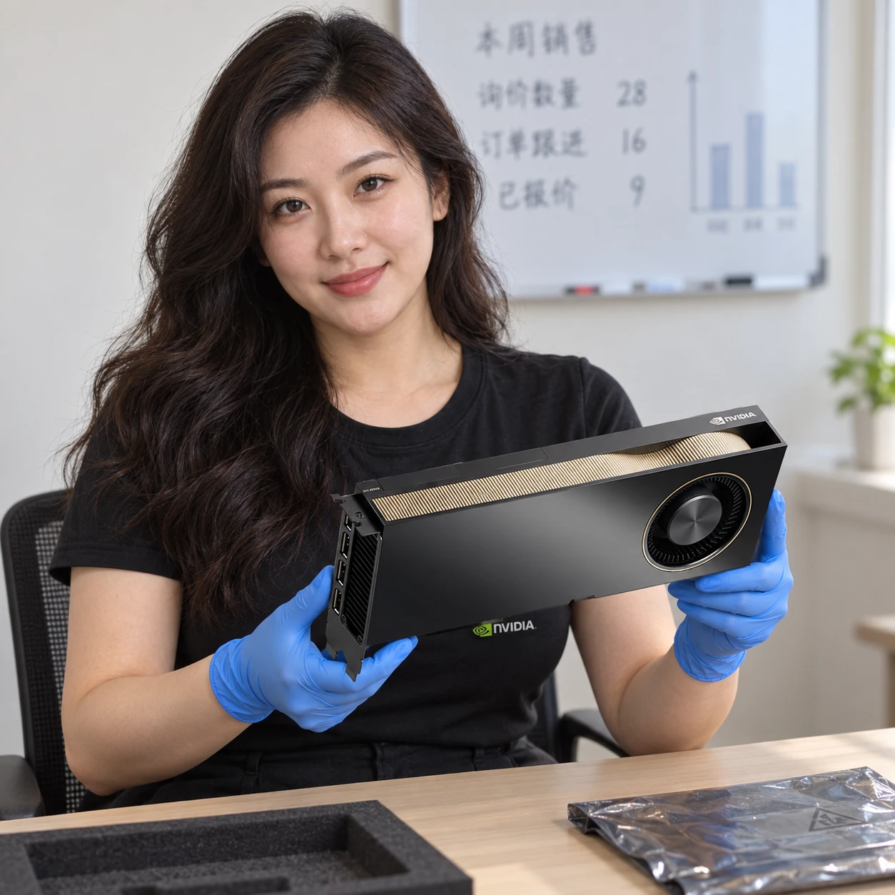 RTX A6000 illustrative seated GPU inspection