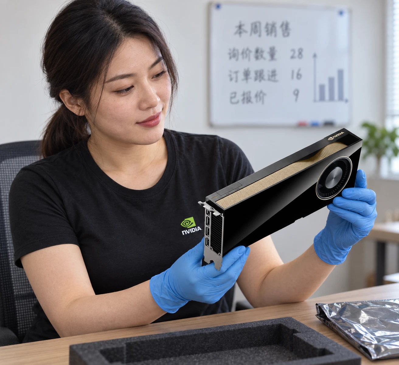 RTX 6000 Ada illustrative seated GPU inspection