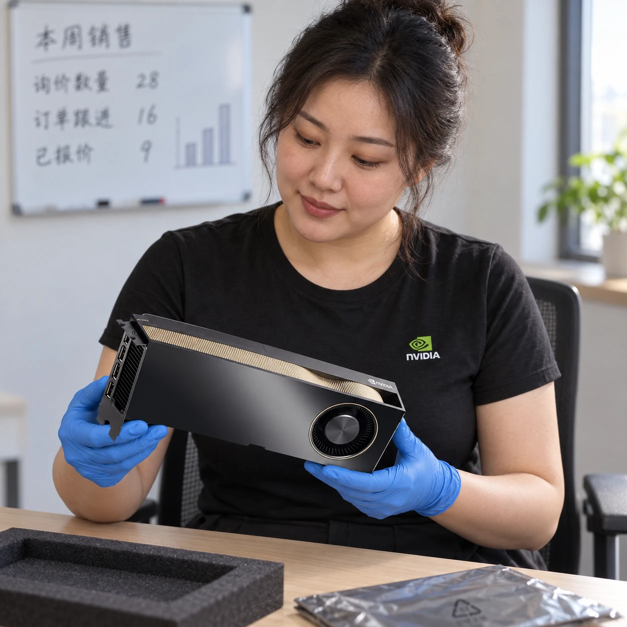 RTX A6000 illustrative seated GPU inspection