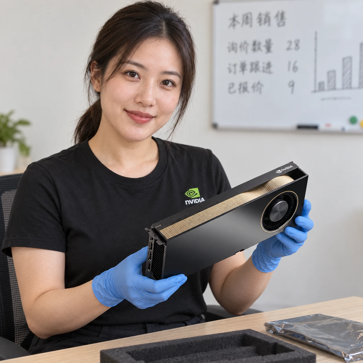 RTX A6000 illustrative seated GPU inspection