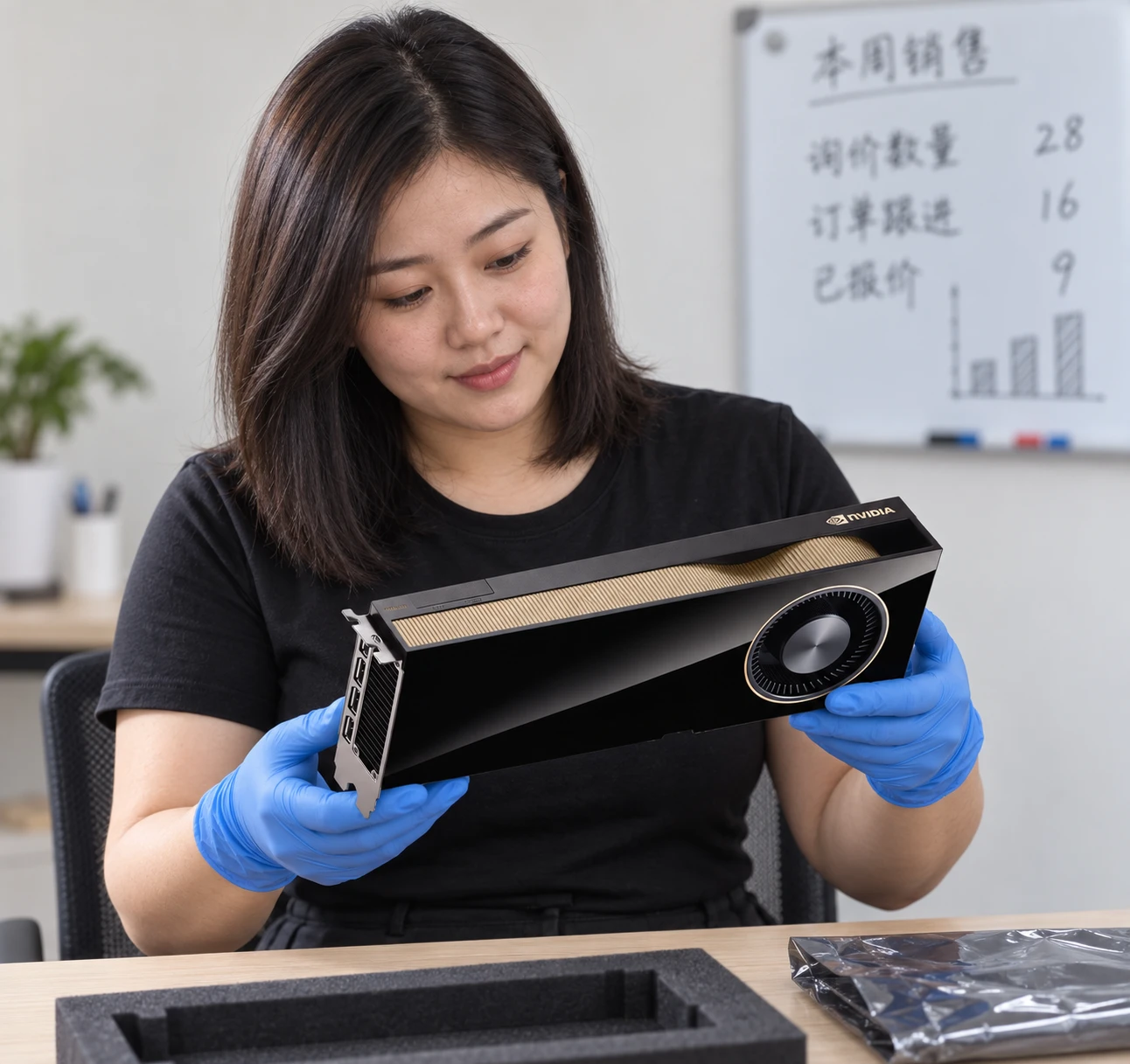 RTX 6000 Ada illustrative seated GPU inspection