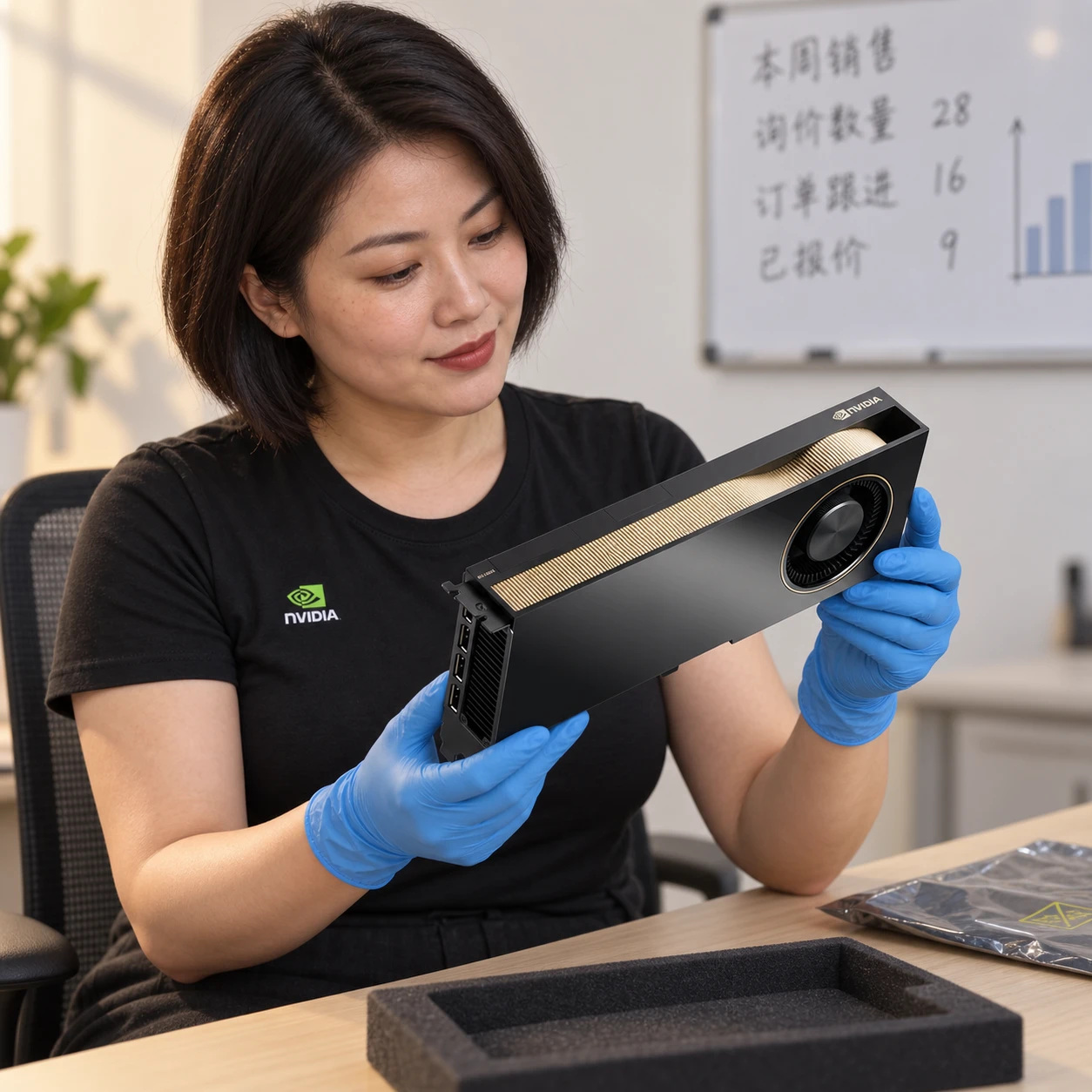 RTX A6000 illustrative seated GPU inspection