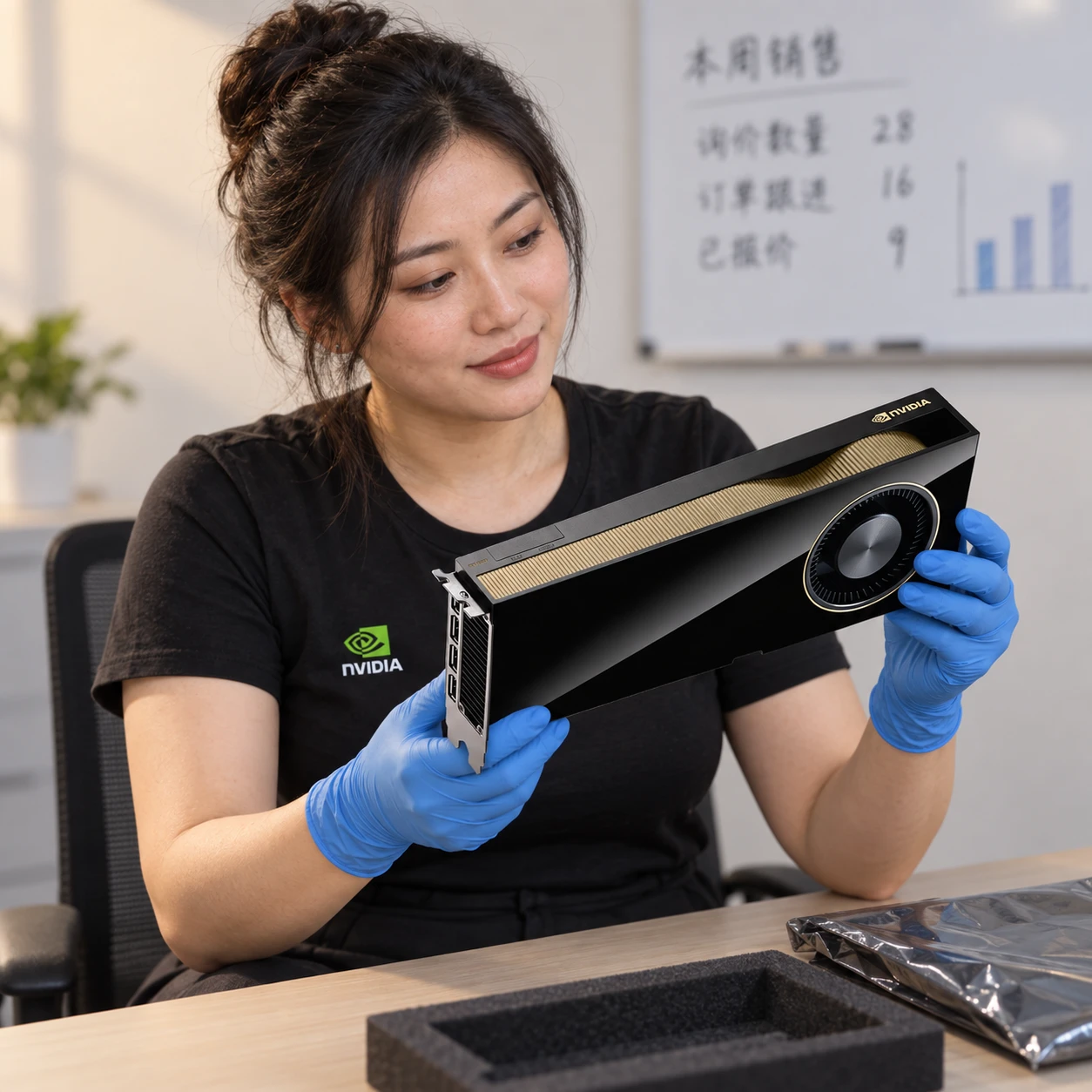 RTX 6000 Ada illustrative seated GPU inspection