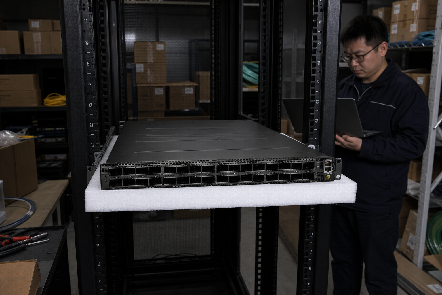 NVIDIA Quantum-2 QM9700 — product illustration