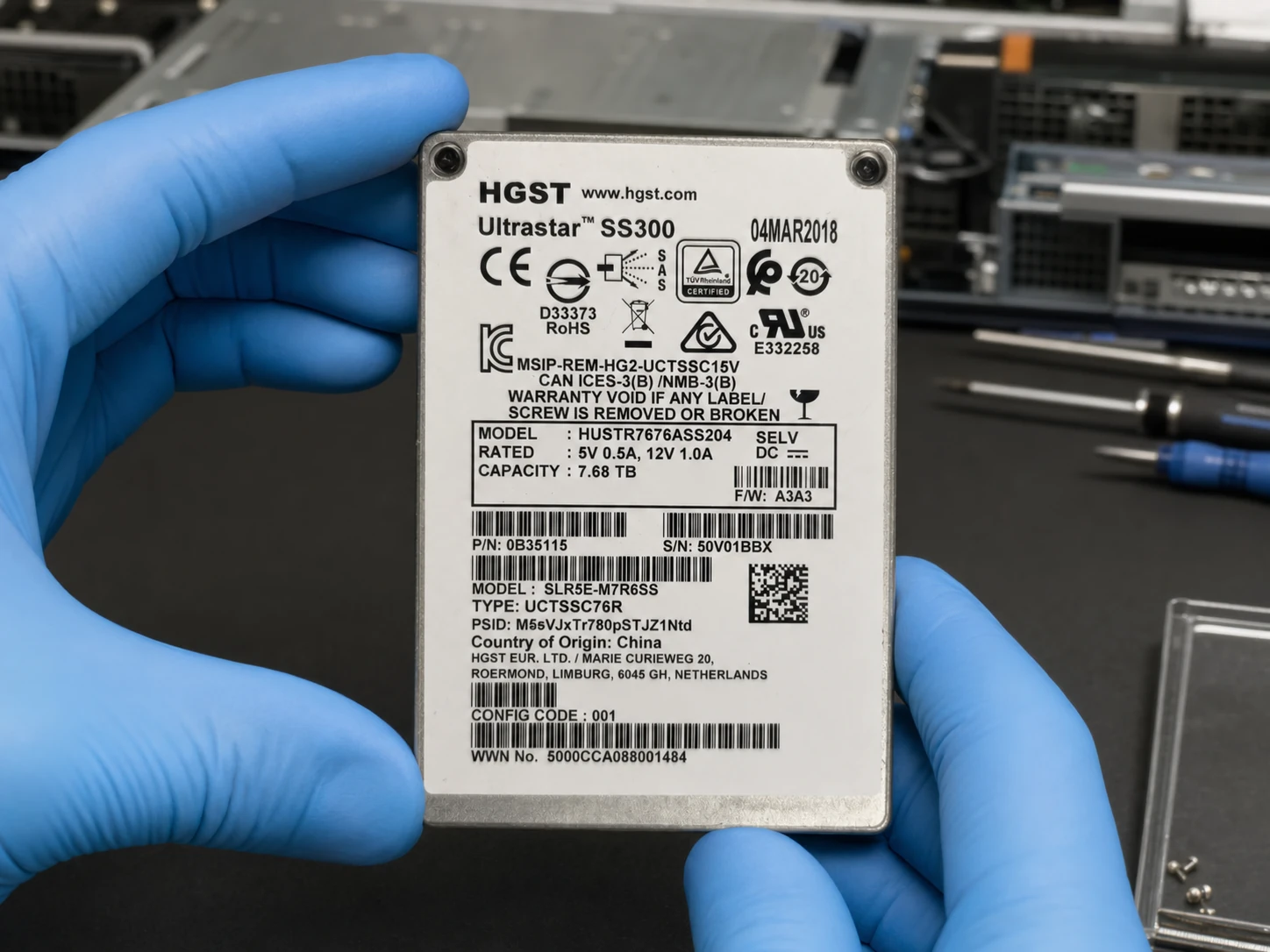 Western Digital Enterprise 0B35115 7.68TB SAS HUSTR7676ASS204 — product illustration