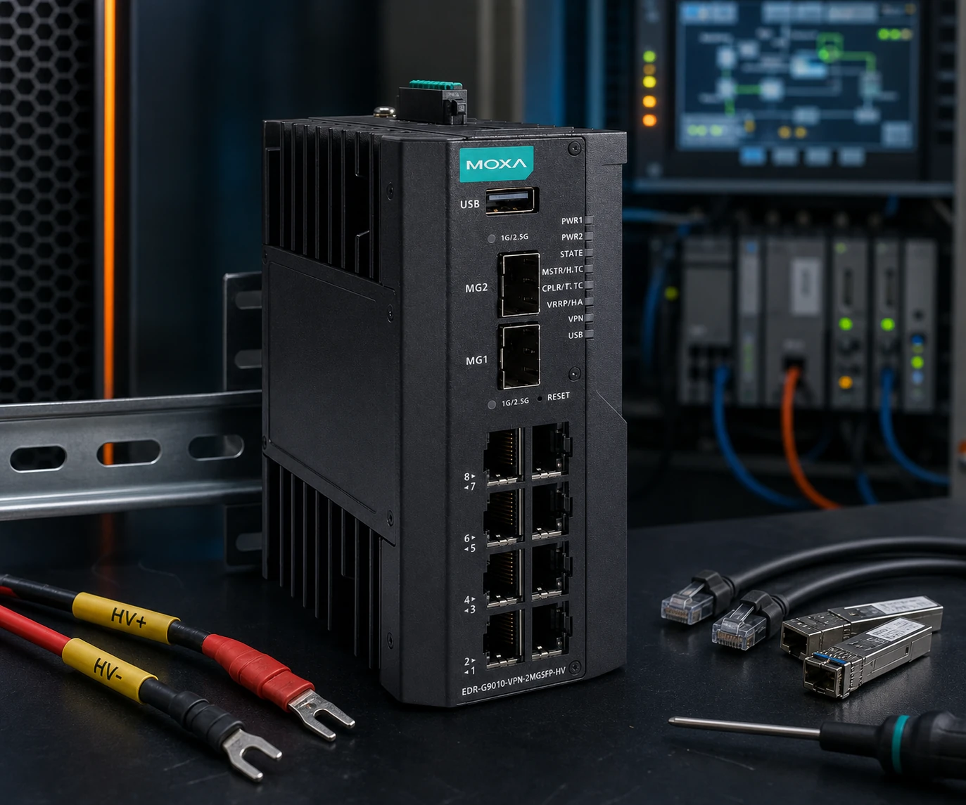 Moxa EDR-G9010-VPN-2MGSFP-HV — product illustration