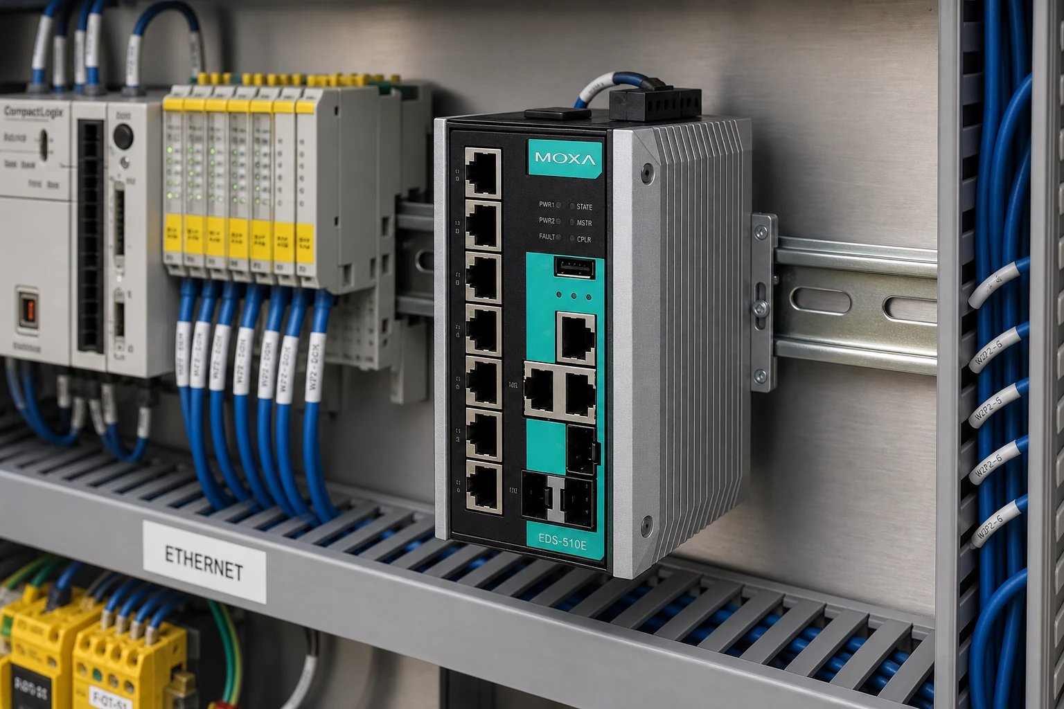 Moxa EDS-510E Series — product illustration