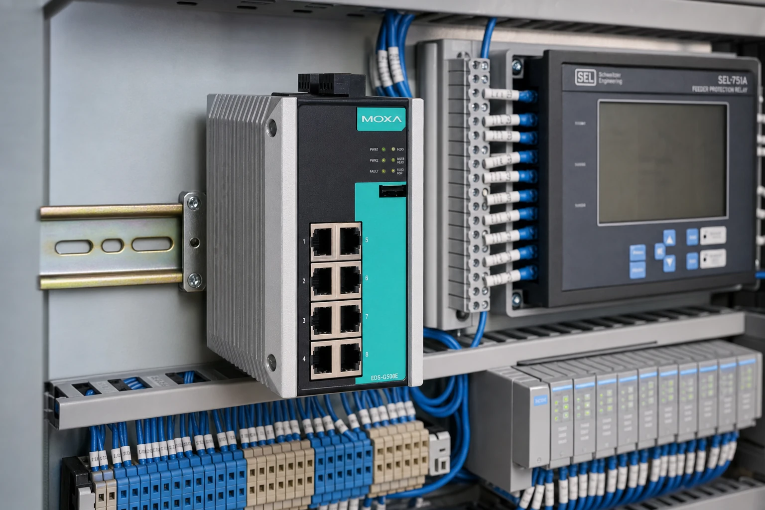 Moxa EDS-G508E Series — product illustration