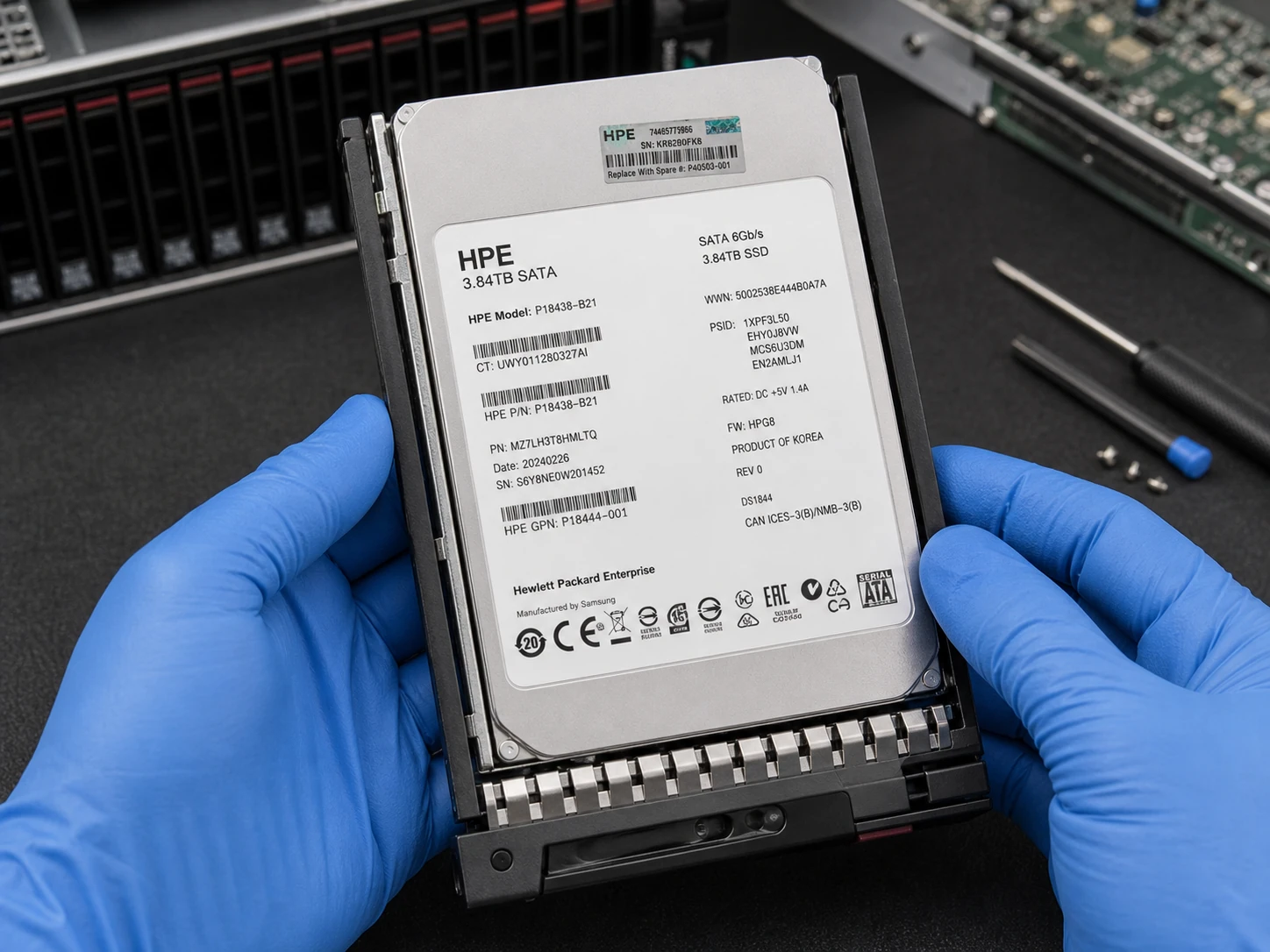 HPE P18438-B21 3.84TB SATA SFF SC mixed use SSD — product illustration