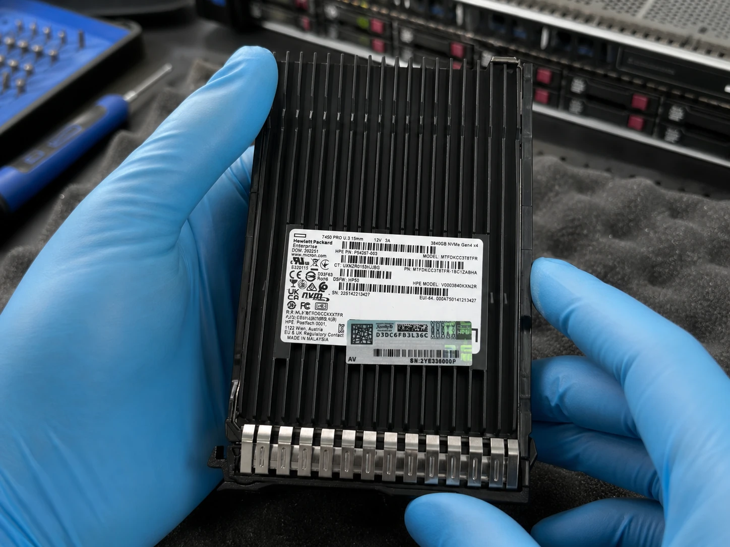 HPE P54357-003 3.84TB NVMe SSD — product illustration