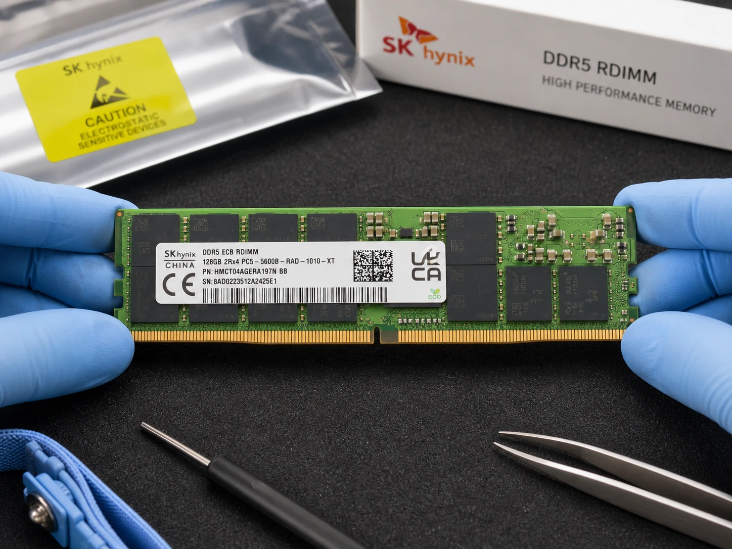 SK hynix 128GB DDR5 RDIMM — product illustration