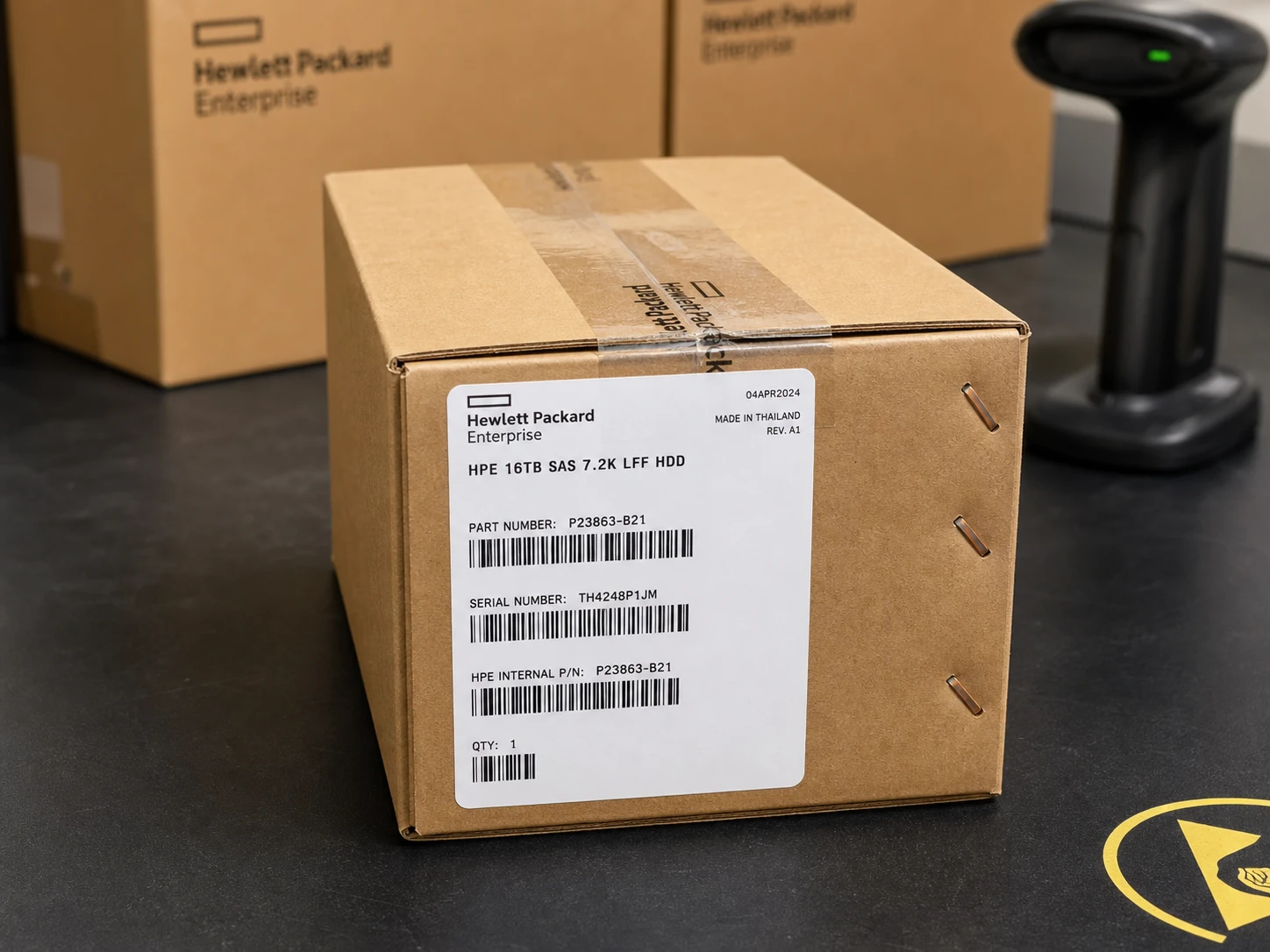 HPE P23863-B21 16TB SAS LFF SC business critical HDD — product illustration
