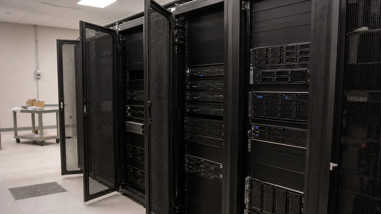 Mixed enterprise server row in an equipment workspace