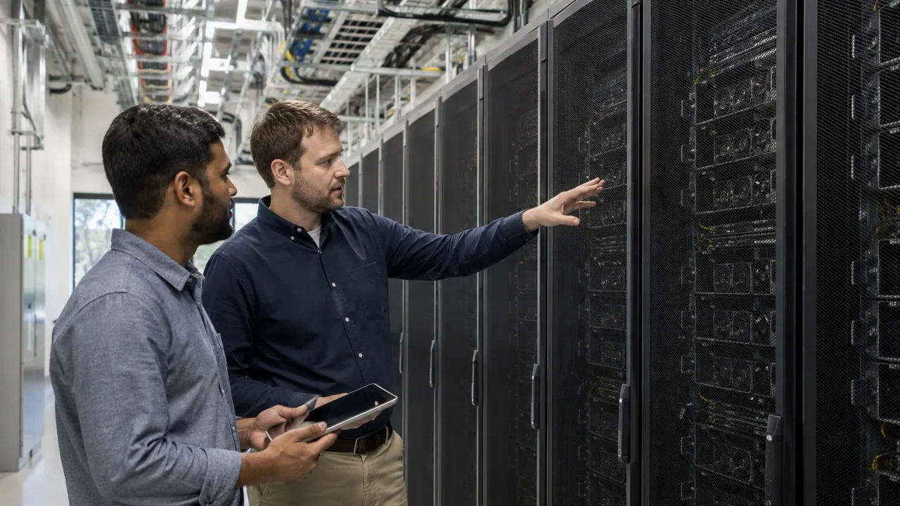 AI cluster commissioning walkthrough in an equipment workspace