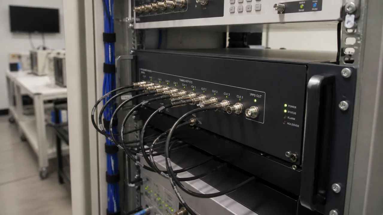 Lab timing and synchronization — illustrative scene